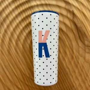Brand New Kate Spade Polka Dot Tumbler with Initial K